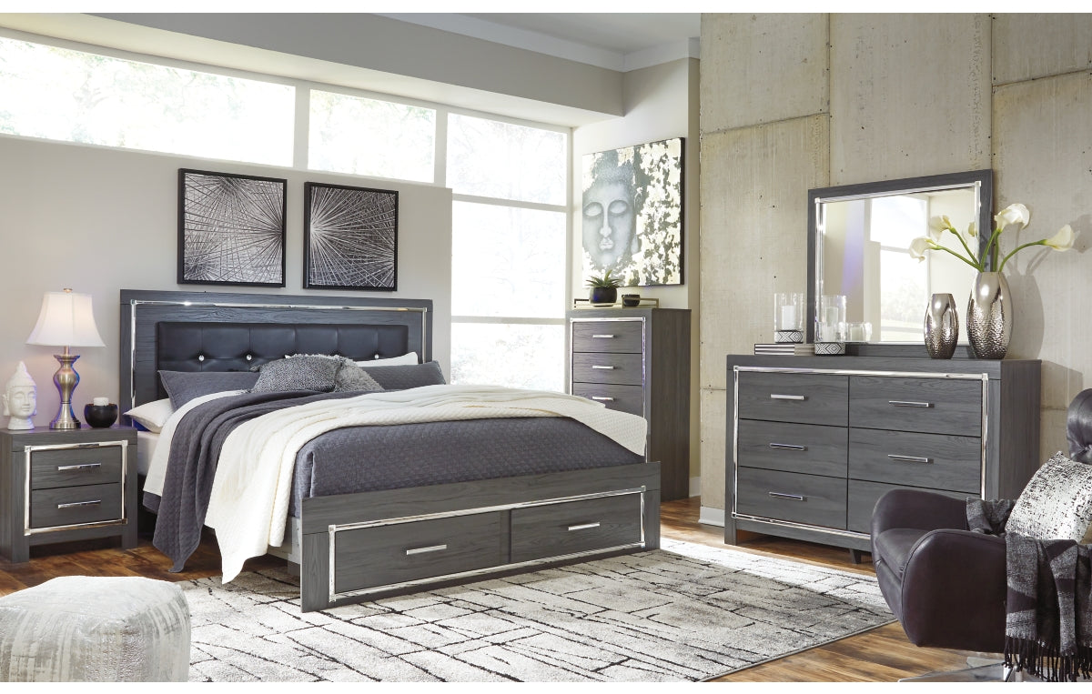 Lodanna King Panel Bed with 2 Storage Drawers