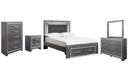 Lodanna Full Panel Bed with 2 Storage Drawers with Mirrored Dresser, Chest and Nightstand