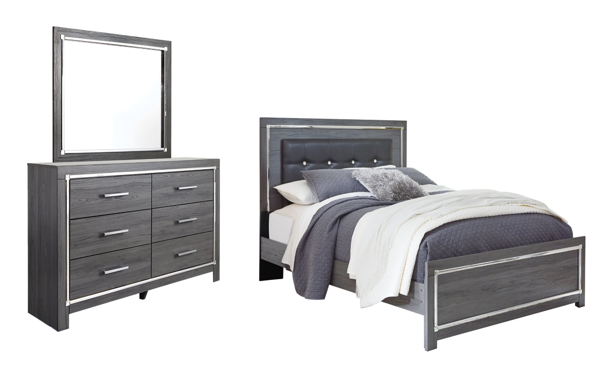 Lodanna Queen Panel Bed with Mirrored Dresser