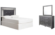 Lodanna Full Upholstered Panel Headboard with Mirrored Dresser