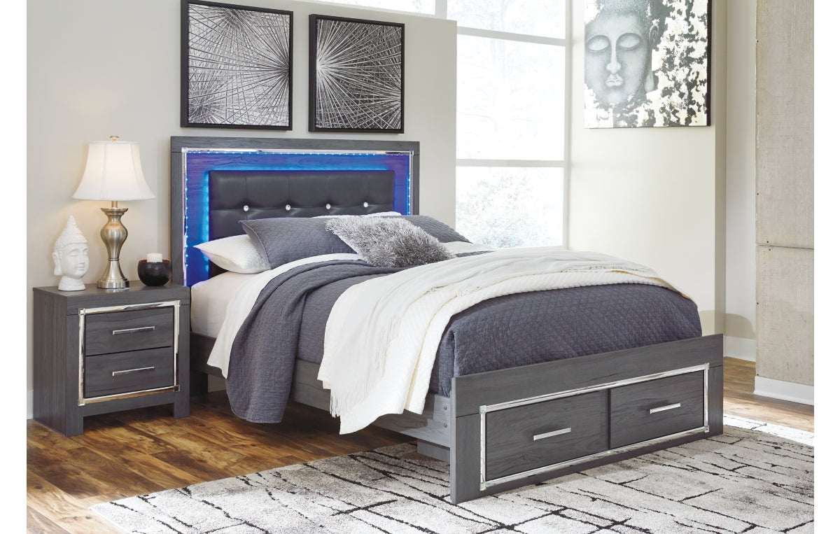 Lodanna Queen Panel Bed with 2 Storage Drawers