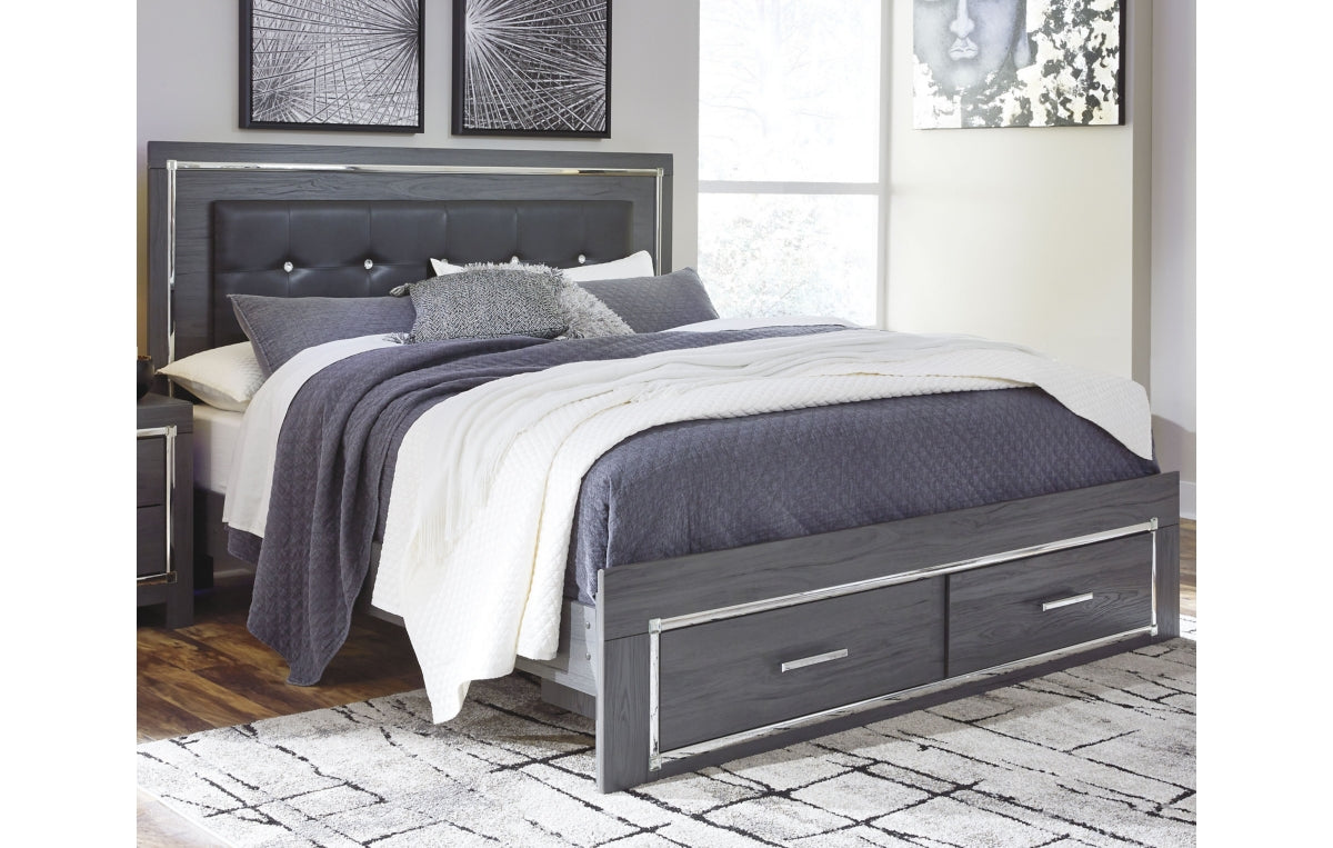 Lodanna King Panel Bed with 2 Storage Drawers