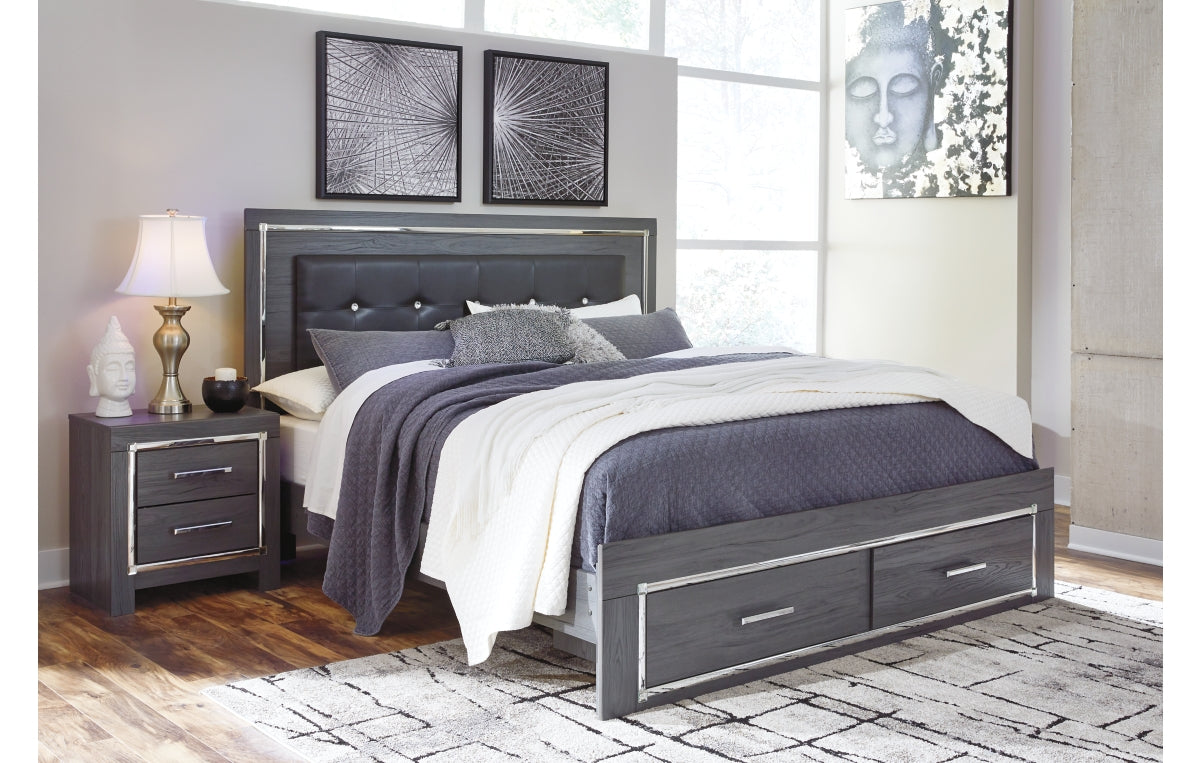 Lodanna King Panel Bed with 2 Storage Drawers