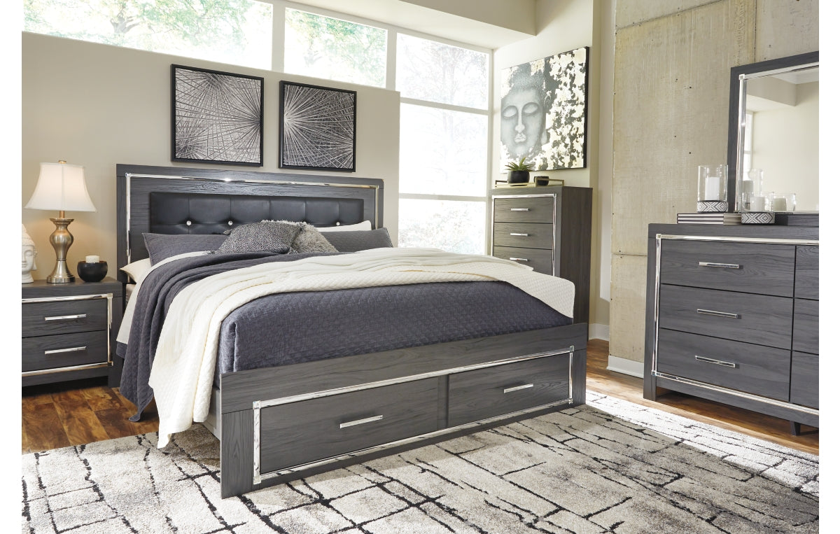 Lodanna King Panel Bed with 2 Storage Drawers