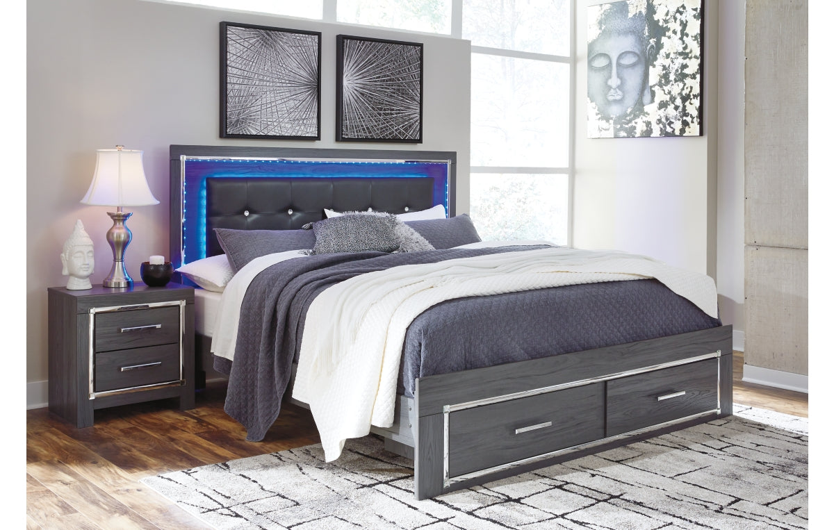 Lodanna King Panel Bed with 2 Storage Drawers