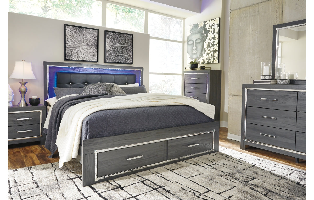 Lodanna King Panel Bed with 2 Storage Drawers