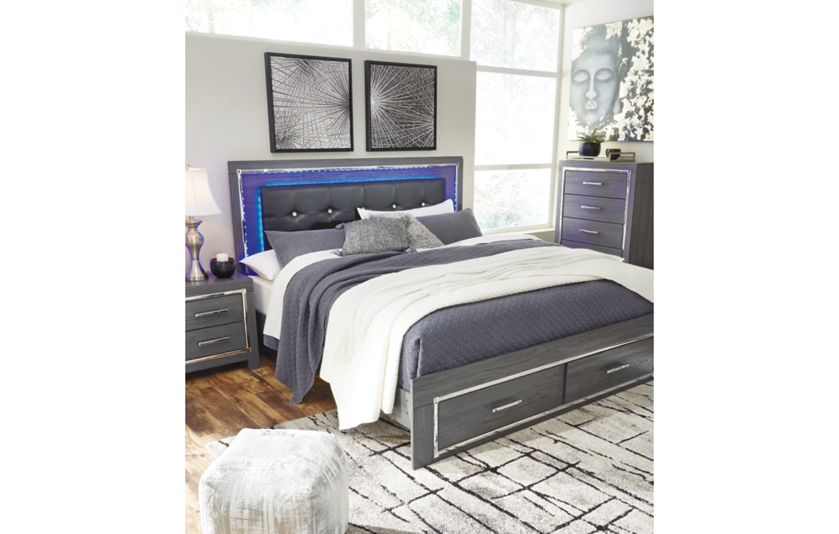 Lodanna King Panel Bed with 2 Storage Drawers