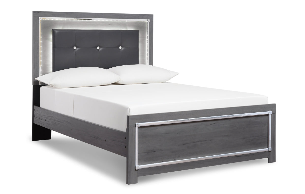 Lodanna Queen Panel Bed with Mirrored Dresser and Chest