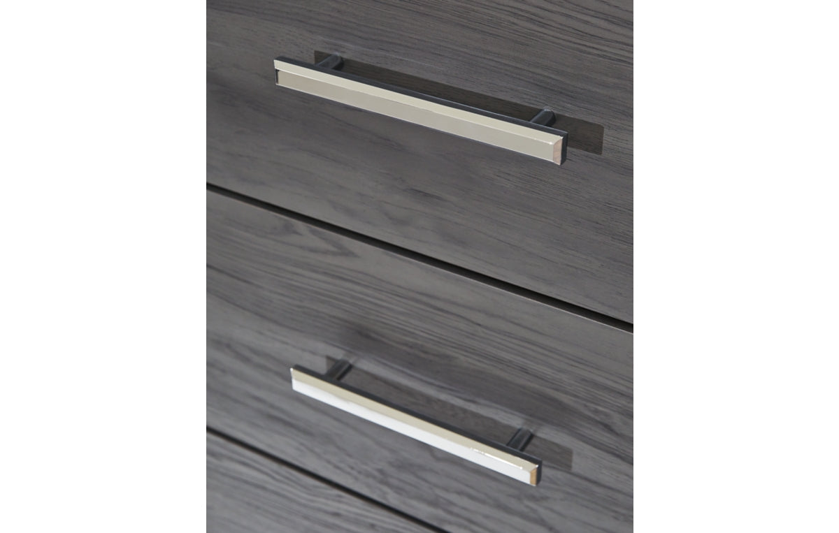 Lodanna Full Panel Bed with 2 Storage Drawers with Mirrored Dresser and Chest