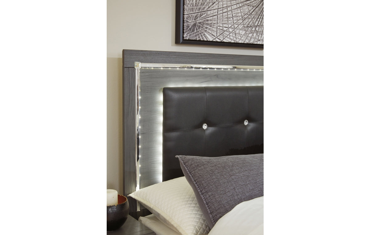 Lodanna Full Panel Bed with 2 Storage Drawers with Mirrored Dresser, Chest and Nightstand