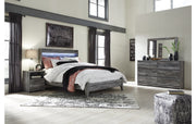 Baystorm Queen Panel Bed with Mirrored Dresser and Nightstand