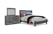 Baystorm Queen Panel Bed with Mirrored Dresser
