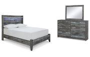Baystorm Full Panel Bed with Mirrored Dresser