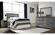 Baystorm Full Panel Headboard with Mirrored Dresser and Nightstand