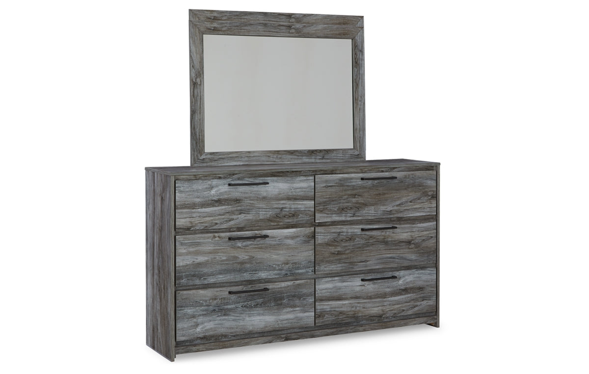 Baystorm Full Panel Headboard with Mirrored Dresser and Nightstand