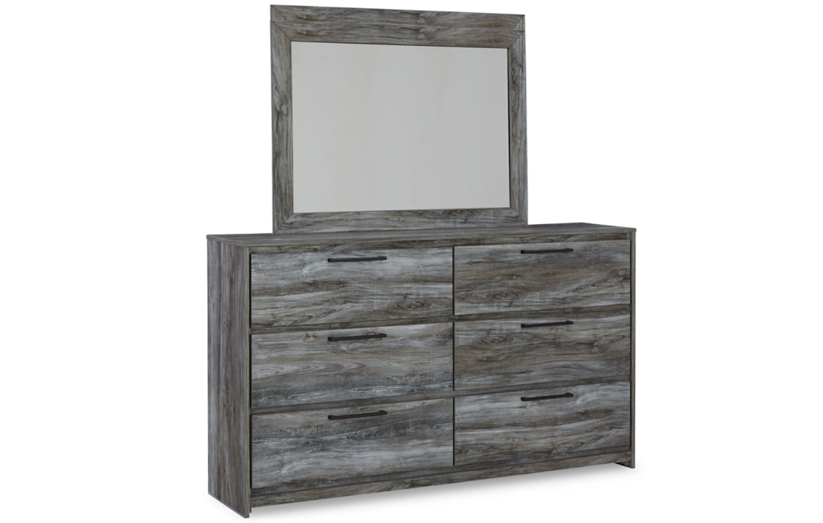 Baystorm Queen Panel Bed with Mirrored Dresser