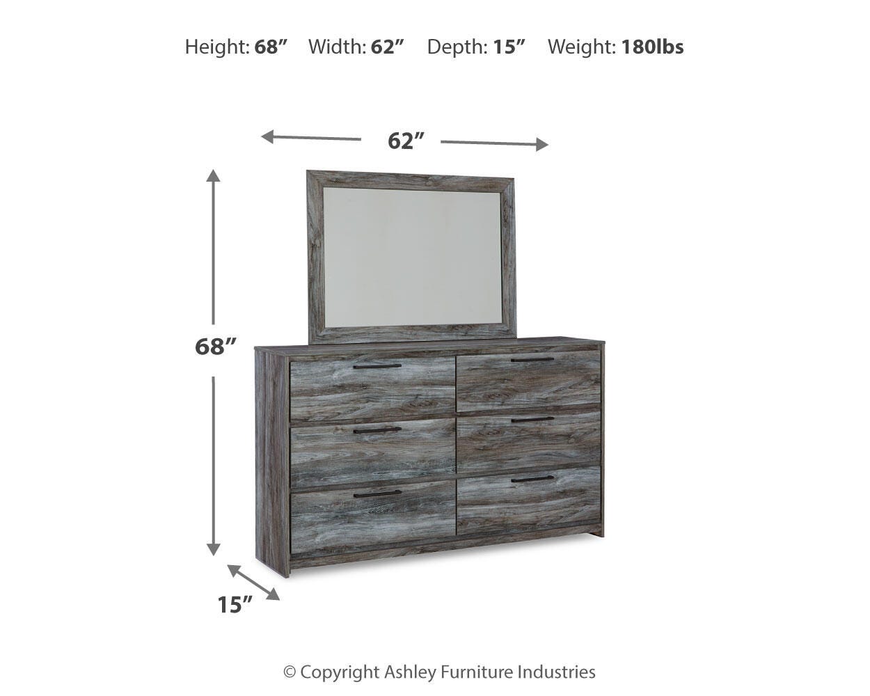 Baystorm Twin Panel Bed, Dresser, Mirror and Nightstand