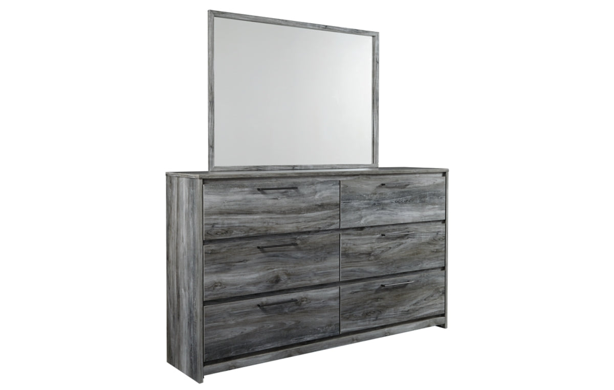 Baystorm Full Panel Bed with Mirrored Dresser and Nightstand