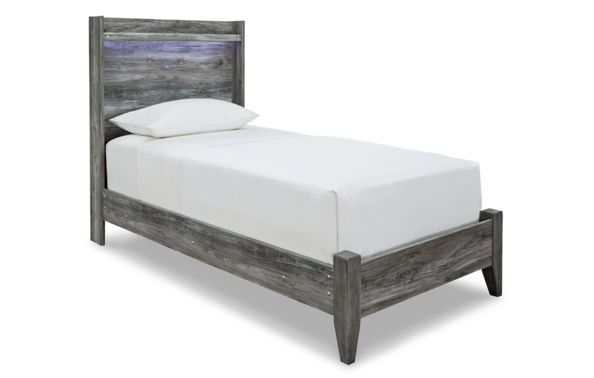 Baystorm Twin Panel Bed with Mirrored Dresser
