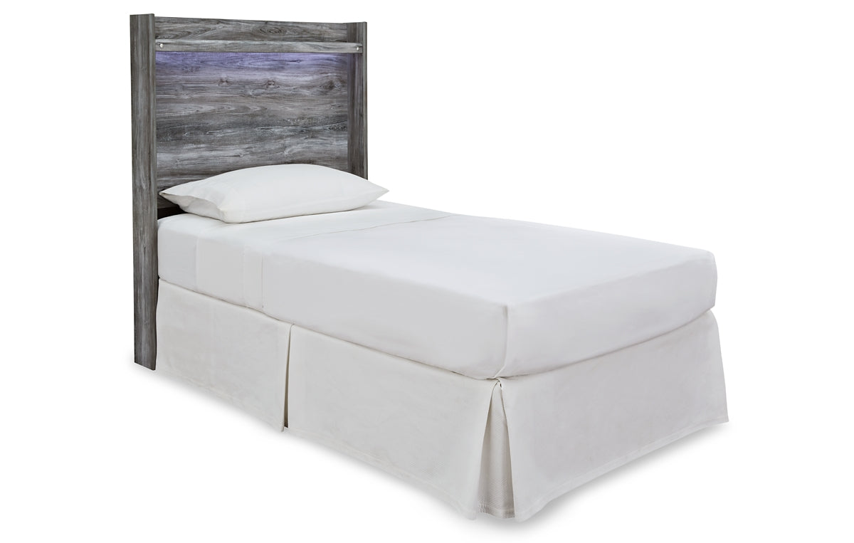 Baystorm Twin Panel Headboard with Mirrored Dresser and Nightstand