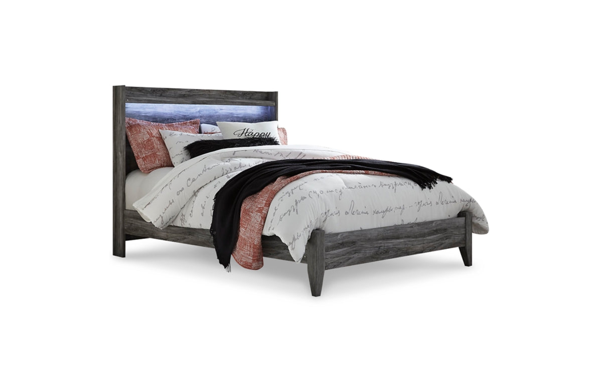 Baystorm Queen Panel Bed with Mirrored Dresser