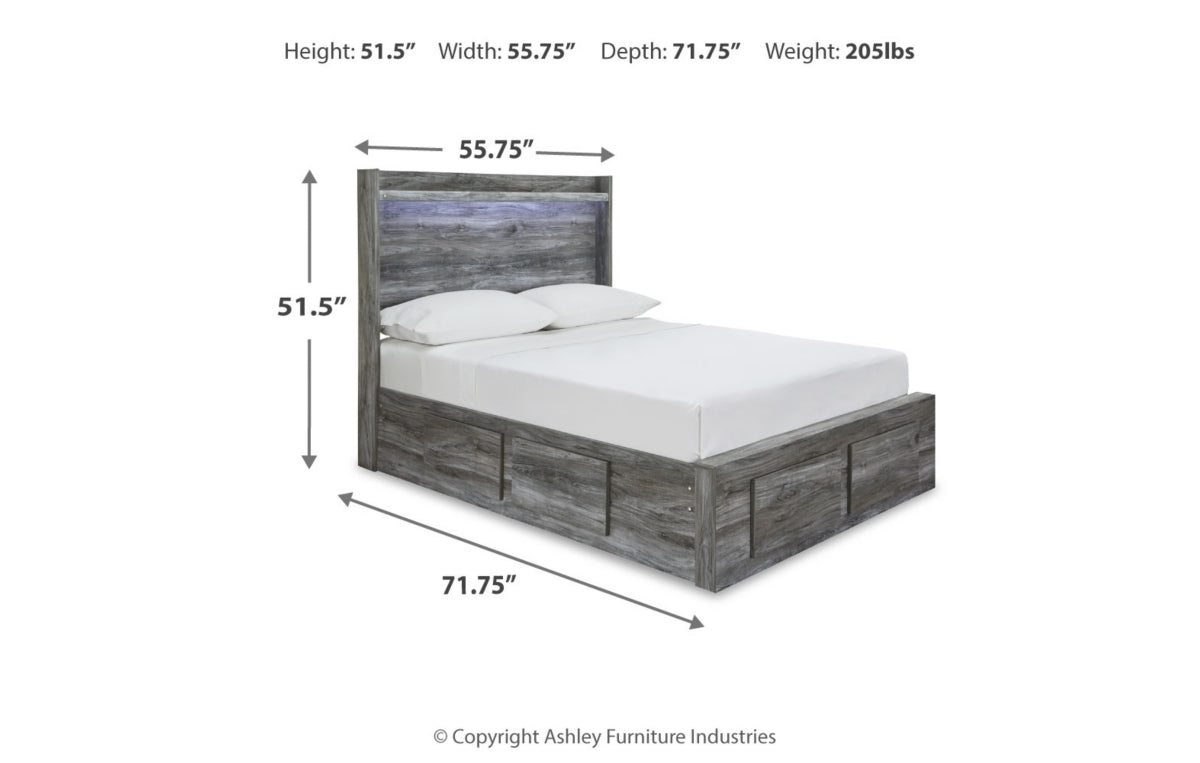 Baystorm Full Panel Bed with 4 Storage Drawers