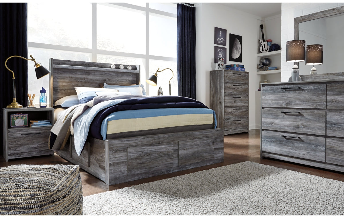Baystorm Full Panel Bed with 4 Storage Drawers
