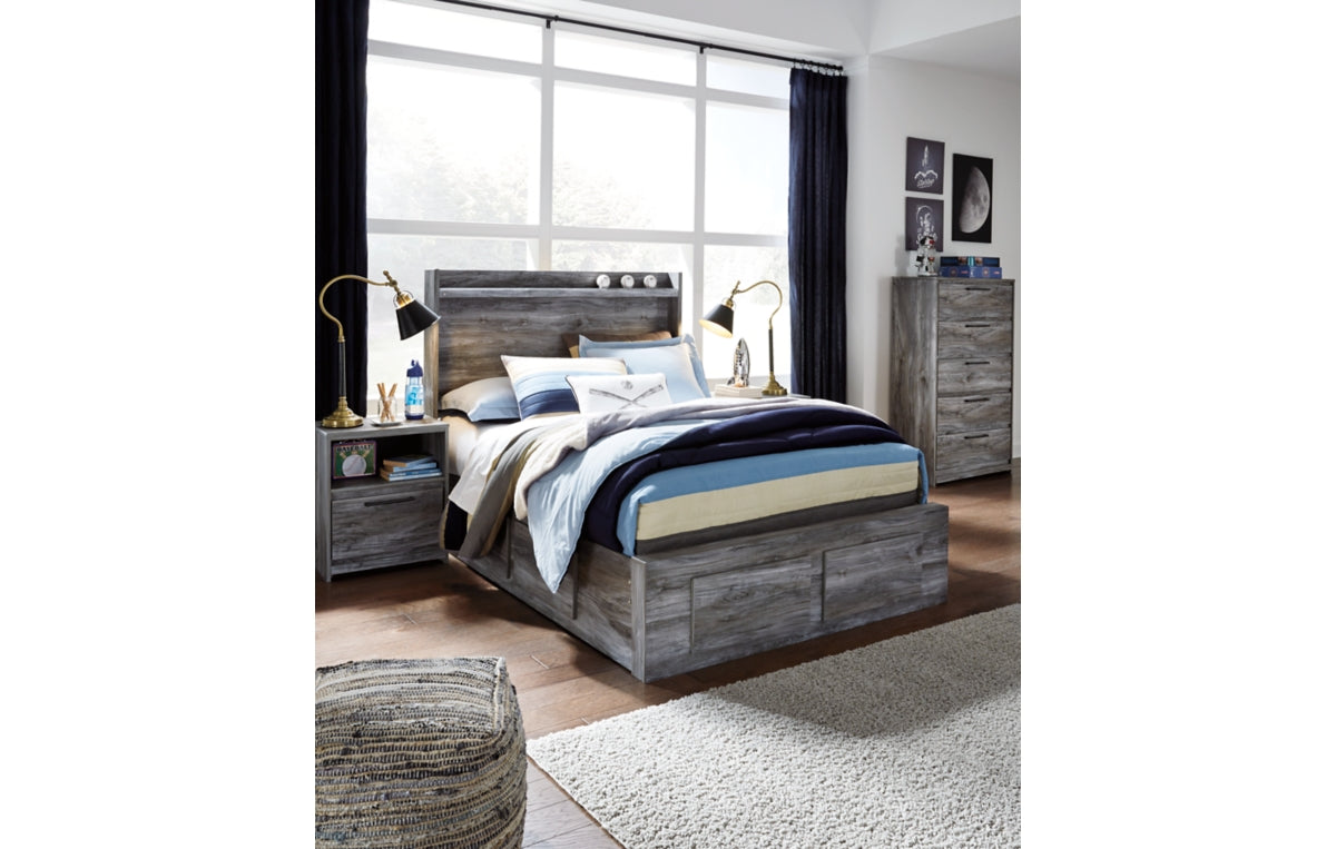 Baystorm Full Panel Bed with 6 Storage Drawers