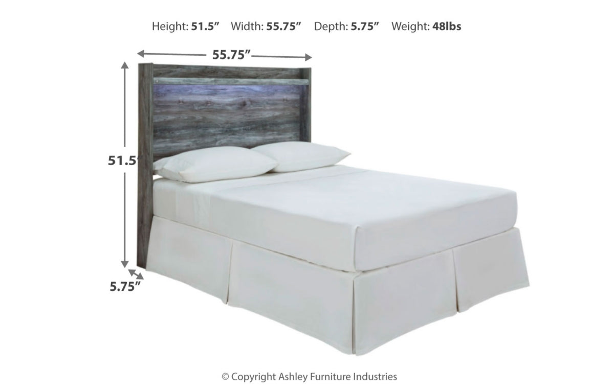 Baystorm Full Panel Headboard with Mirrored Dresser and Nightstand