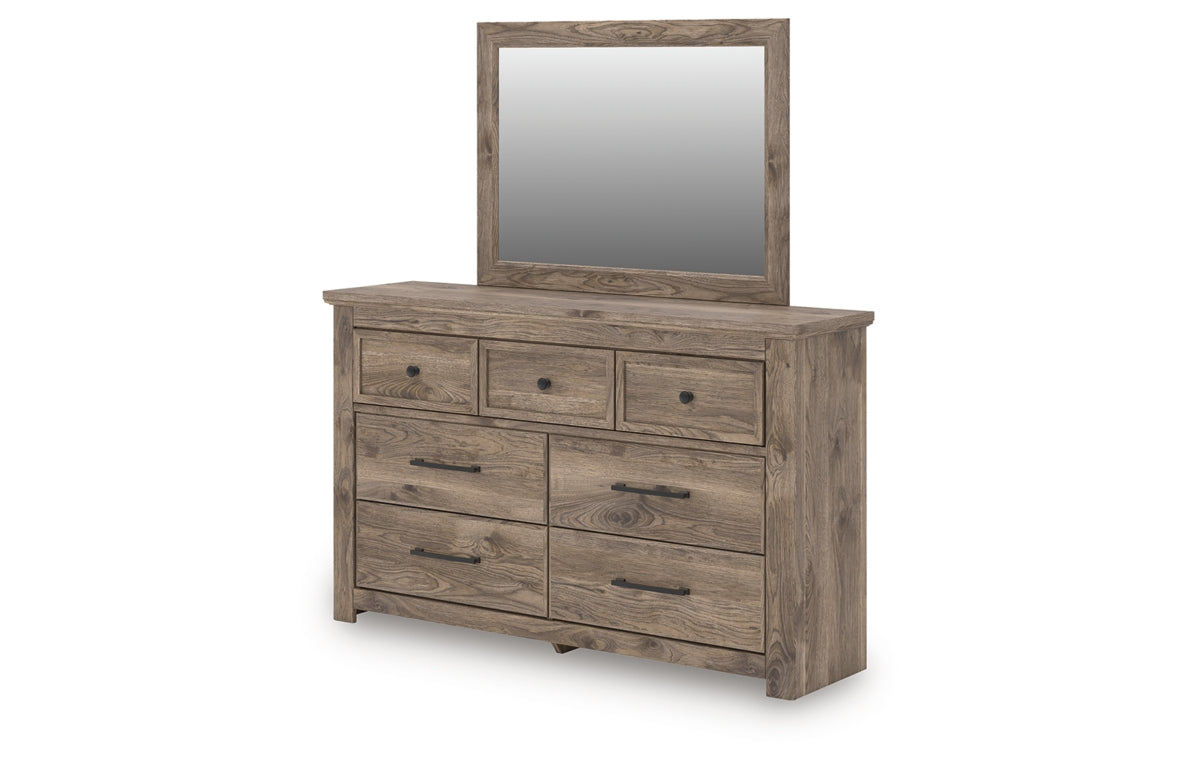 Rusticott King Poster Bed, Dresser and Mirror