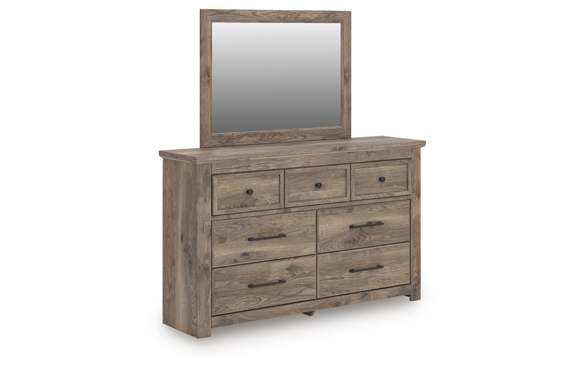 Rusticott King Poster Bed, Dresser, Mirror and Nightstand