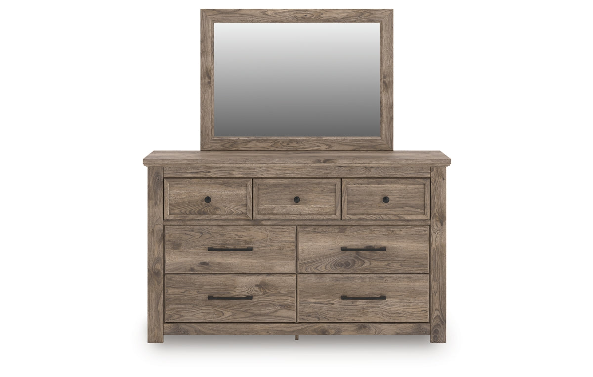 Rusticott King Poster Bed, Dresser and Mirror
