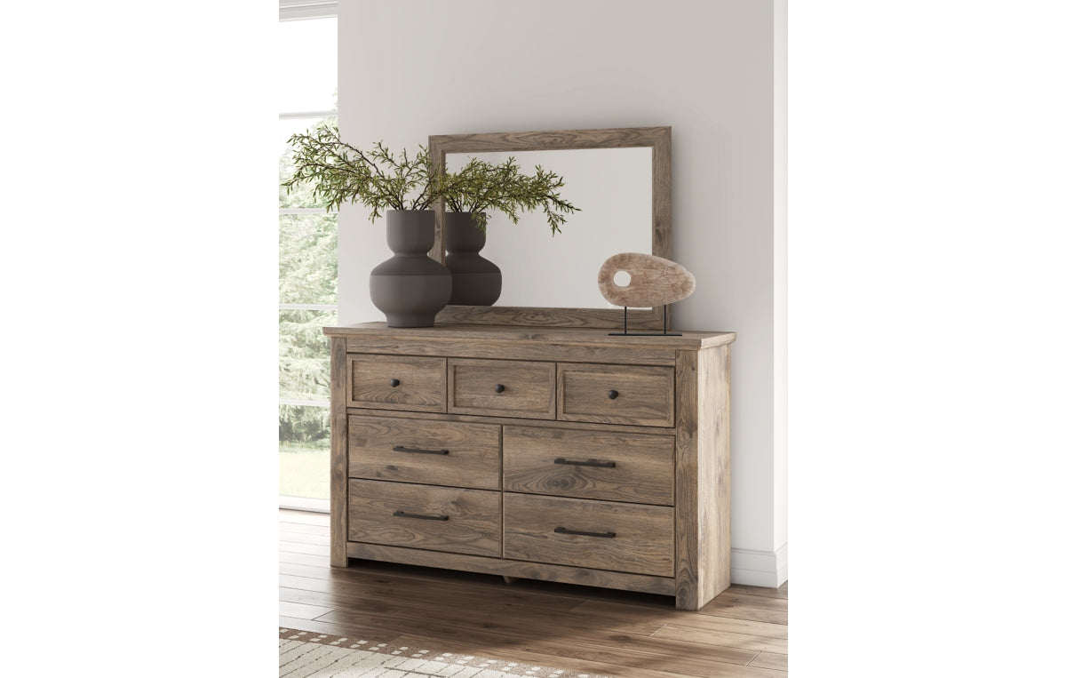 Rusticott King Poster Bed, Dresser and Mirror