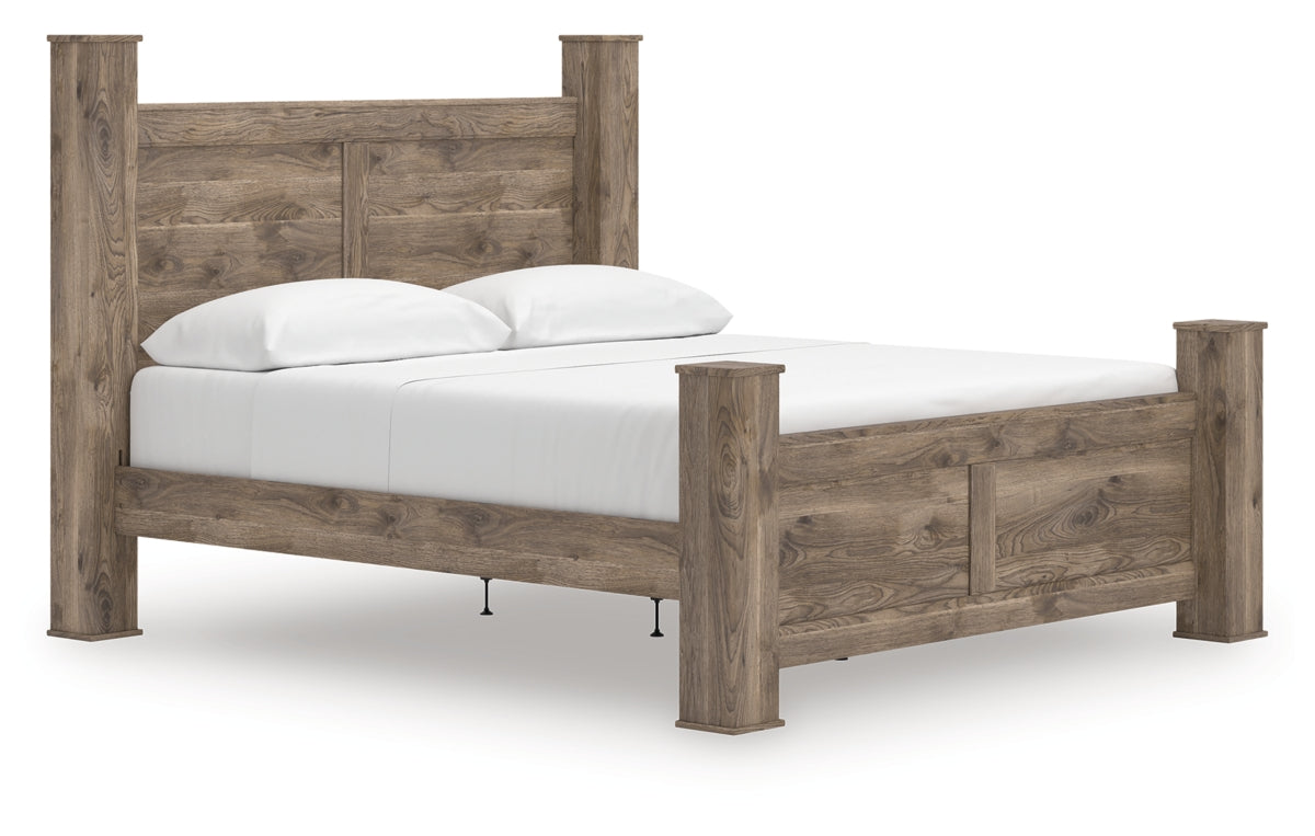 Rusticott King Poster Bed, Dresser and Mirror