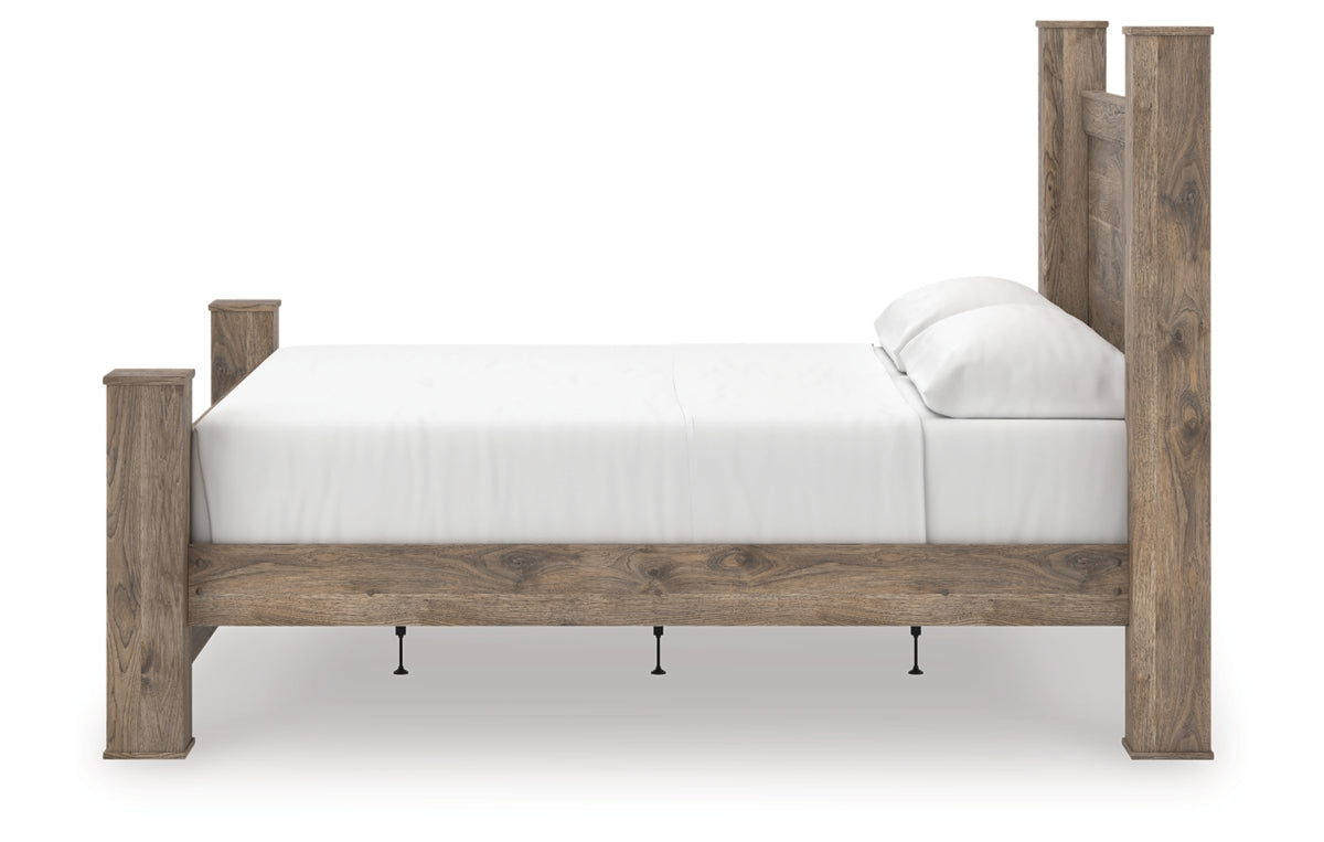 Rusticott King Poster Bed, Dresser, Mirror and Nightstand