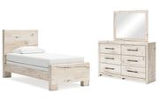 Lawroy Twin Panel Bed, Dresser and Mirror