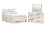 Lawroy Queen Panel Bed with Mirrored Dresser