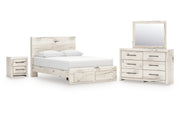 Lawroy Queen Panel Storage Bed, Dresser, Mirror and Nightstand