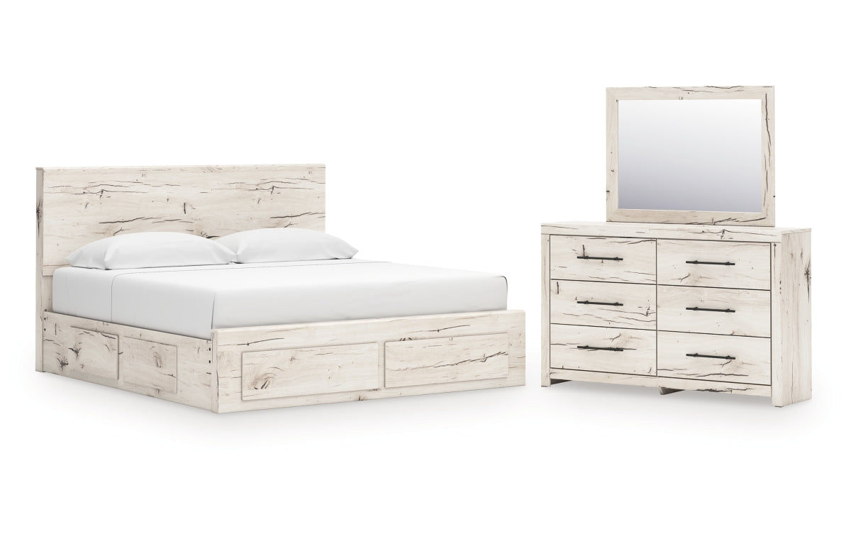 Lawroy King Panel Storage Bed, Dresser and Mirror