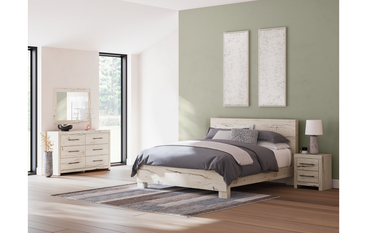 Lawroy King Panel Bed, Dresser, Mirror and Nightstand