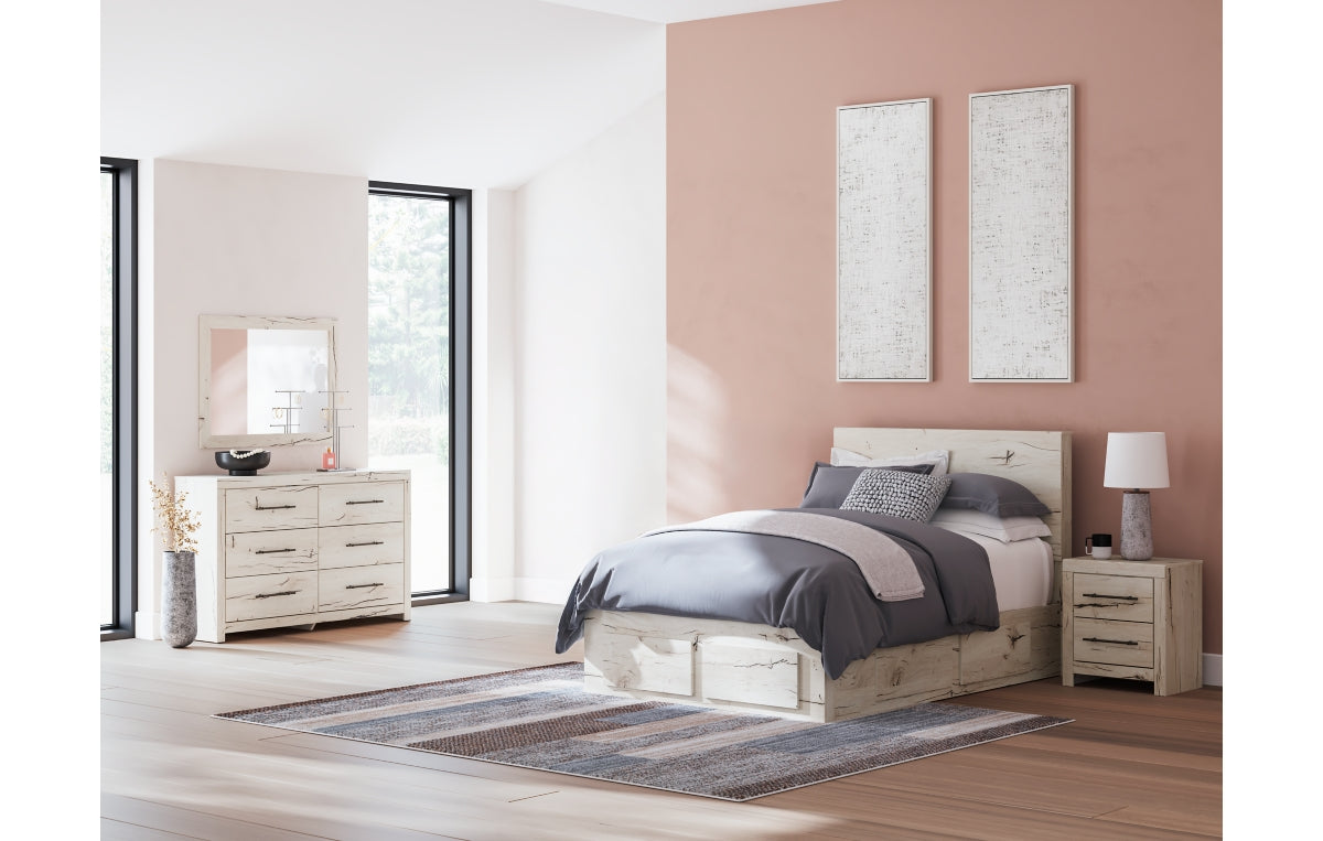 Lawroy Full Panel Storage Bed, Dresser, Mirror and Nightstand