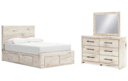 Lawroy Full Panel Storage Bed, Dresser and Mirror
