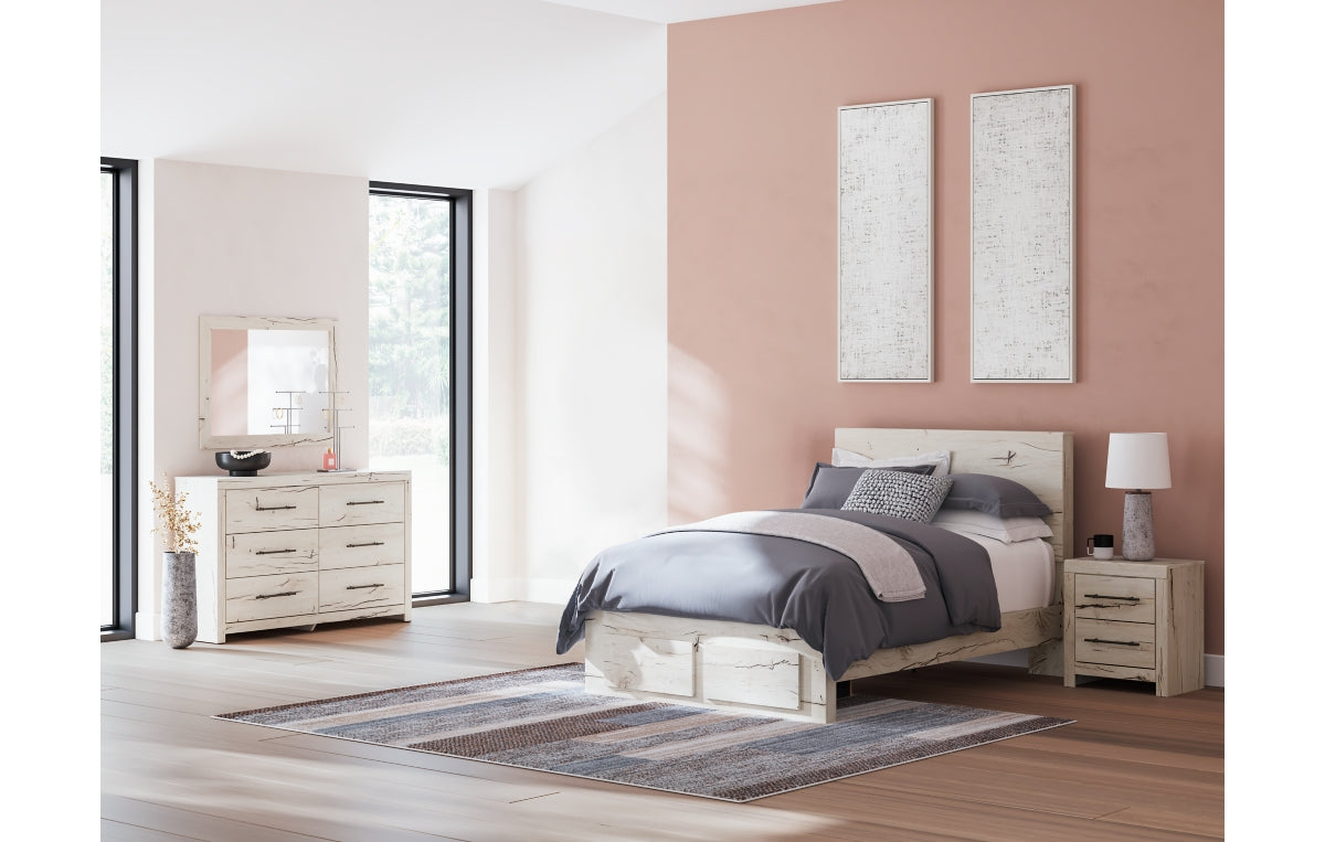 Lawroy Full Panel Storage Bed, Dresser, Mirror and Nightstand