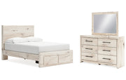Lawroy Full Panel Storage Bed, Dresser and Mirror