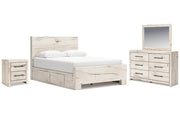 Lawroy Queen Panel Bed with Mirrored Dresser and Nightstand