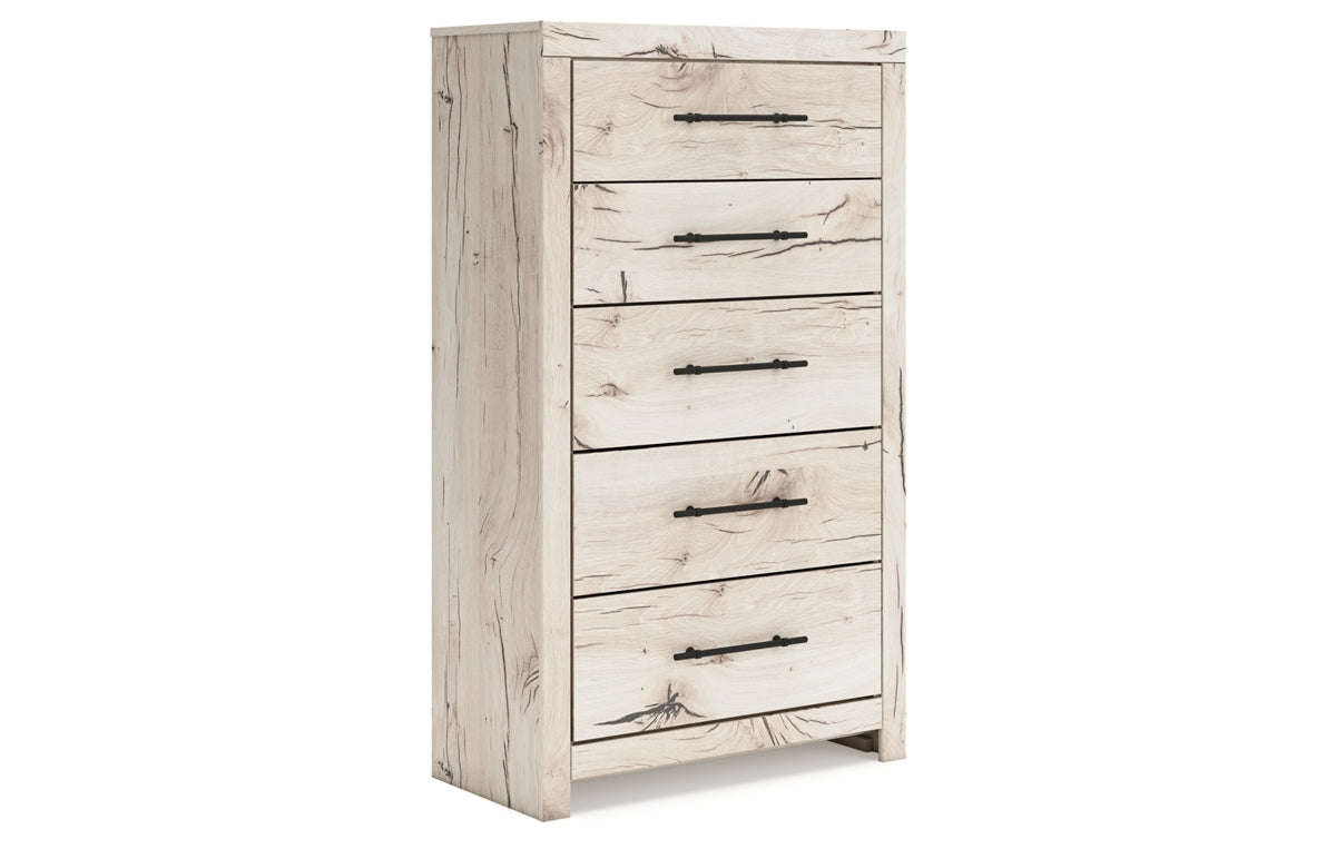 Lawroy Full Panel Storage Bed with Mirrored Dresser, Chest and Nightstand