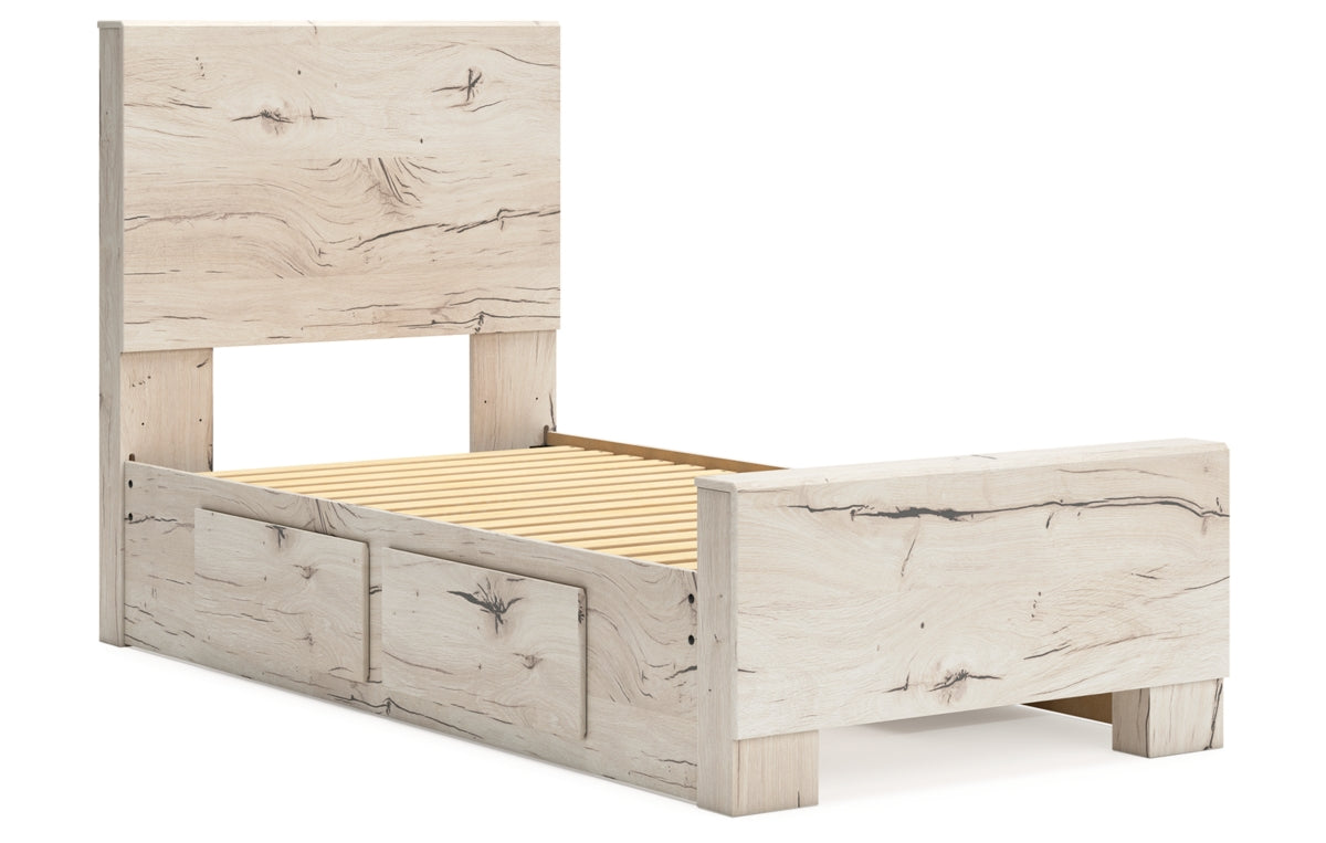 Lawroy Twin Panel Bed with Storage, Dresser, Mirror, Chest and Nightstand