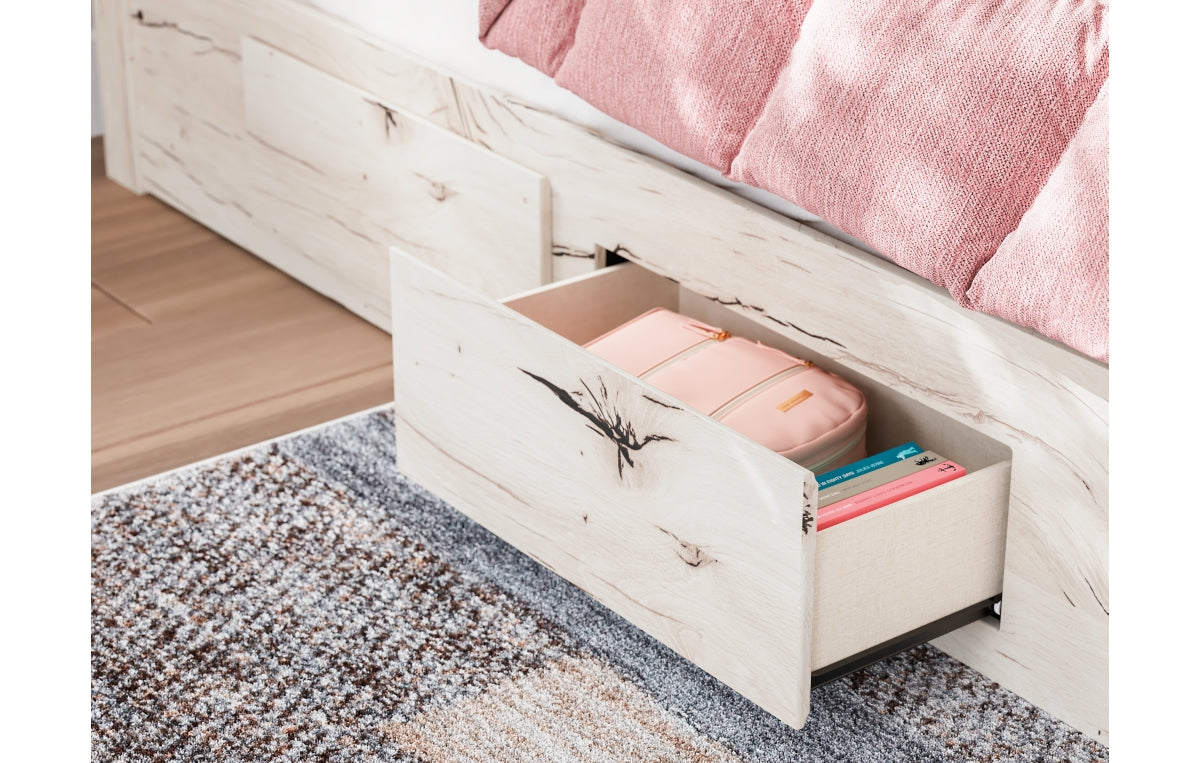 Lawroy Twin Panel Bed with Storage, Dresser, Mirror, Chest and Nightstand