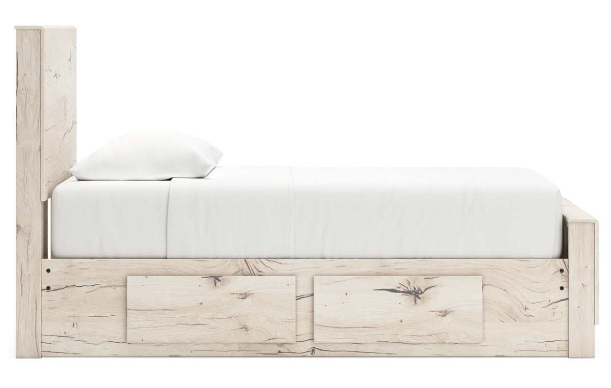 Lawroy Twin Panel Bed with Storage, Dresser, Mirror, Chest and Nightstand