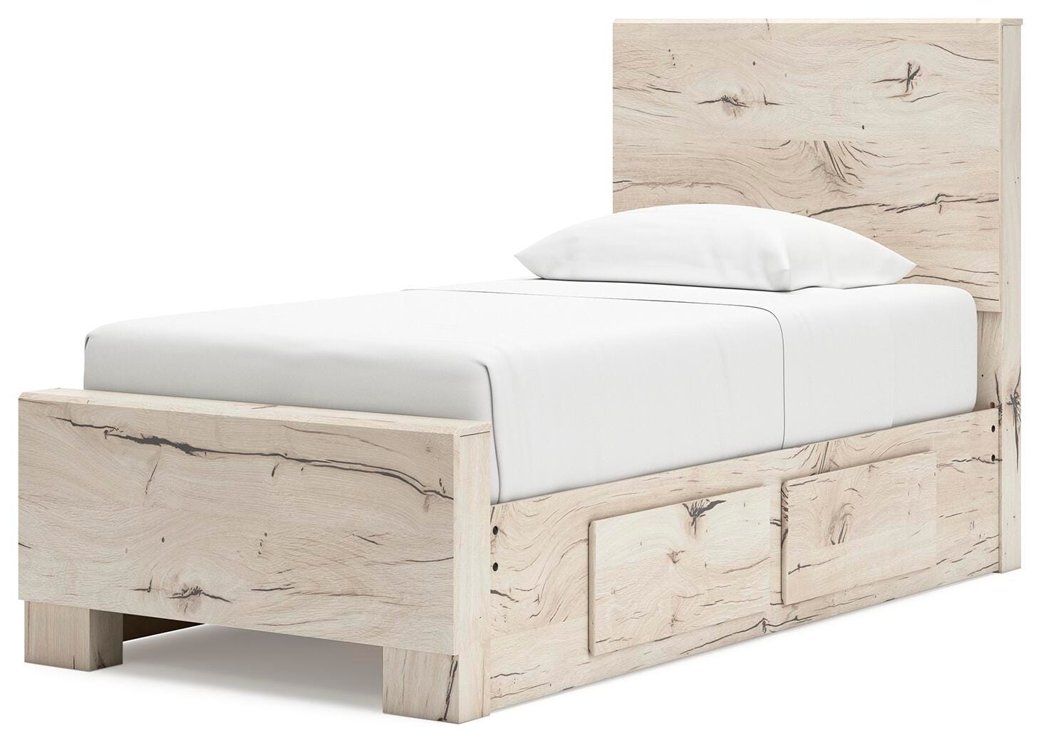 Lawroy Twin Panel Bed with Storage, Dresser, Mirror and Chest